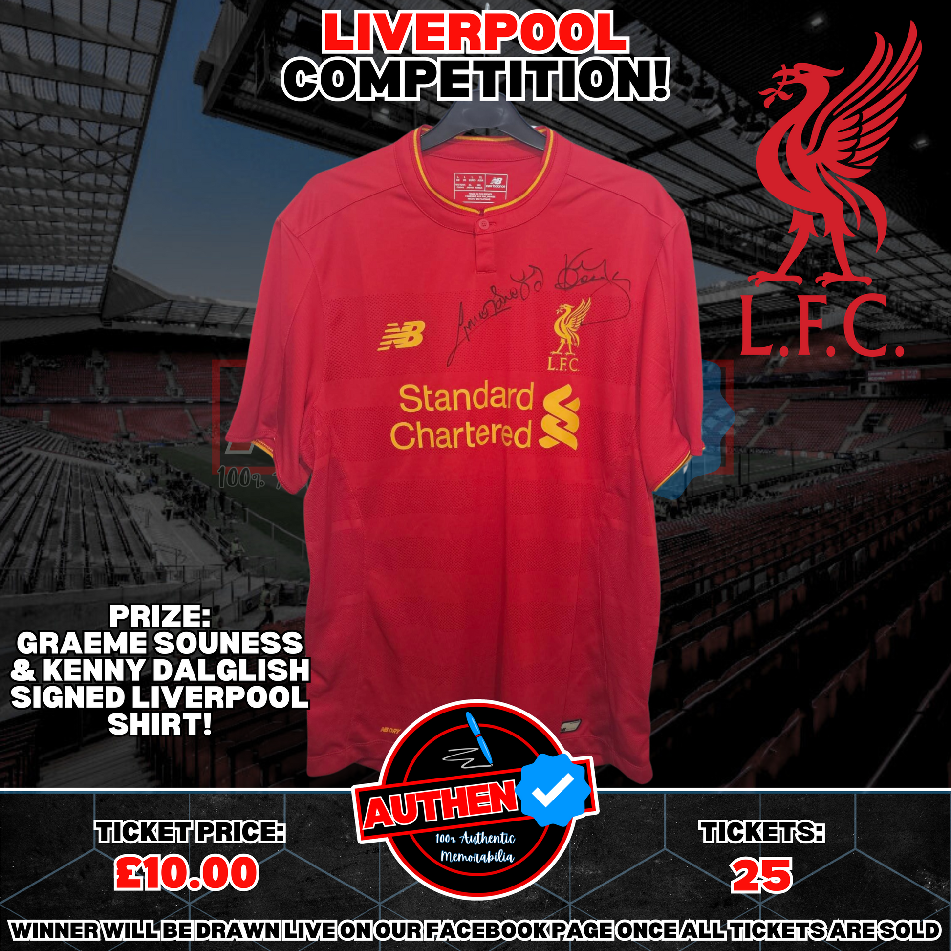 Sold Out* Liverpool Competition! Win a Souness & Dalglish Signed Liverpool Shirt.