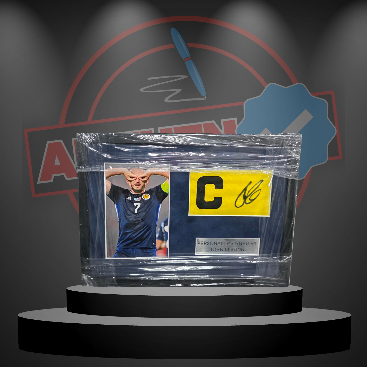 John McGinn (Scotland) Signed & Framed Captain's Armband