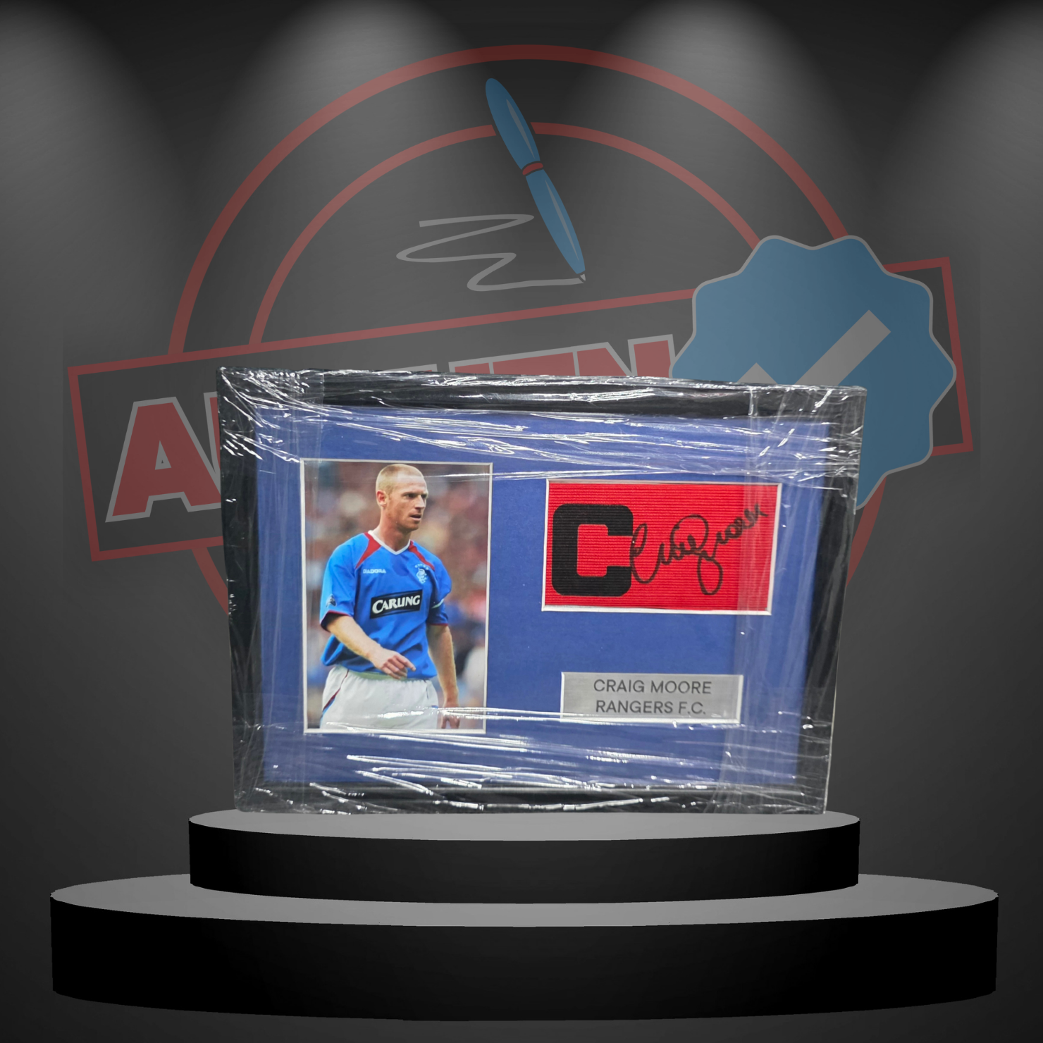 Craig Moore (Rangers) Signed & Framed Captain's Armband