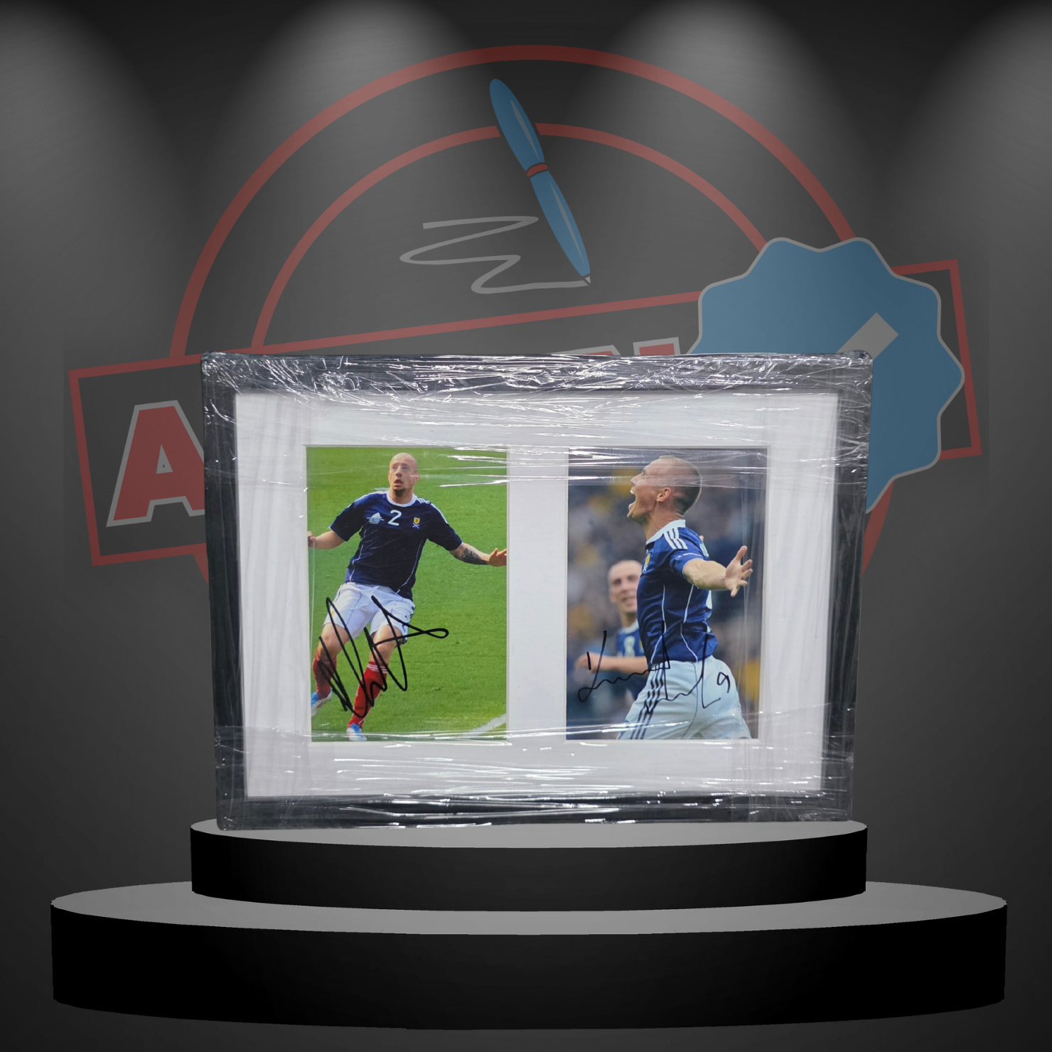 Alan Hutton & Kenny Miller (Scotland) Signed & Framed Duo