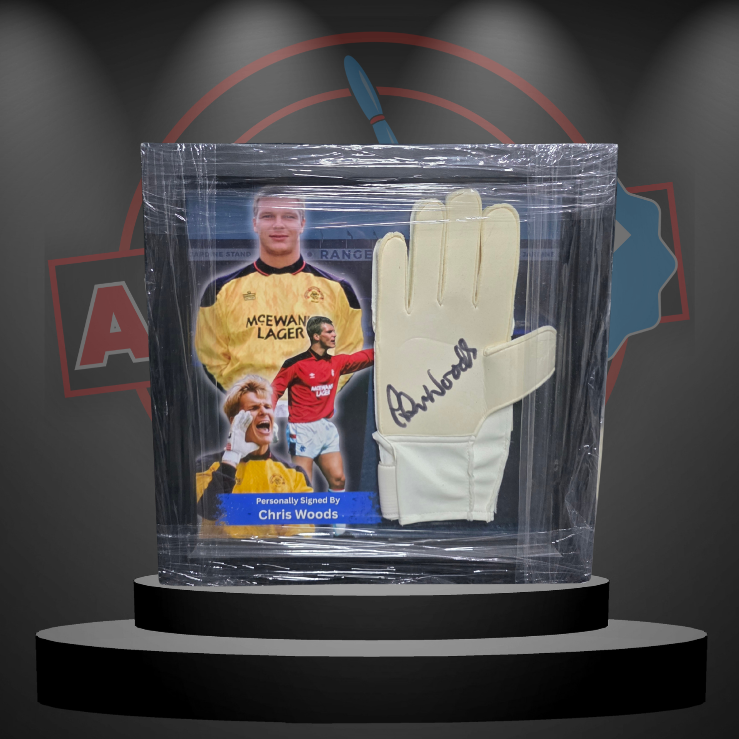 Chris Woods (Rangers) Signed & Framed Goalie Glove