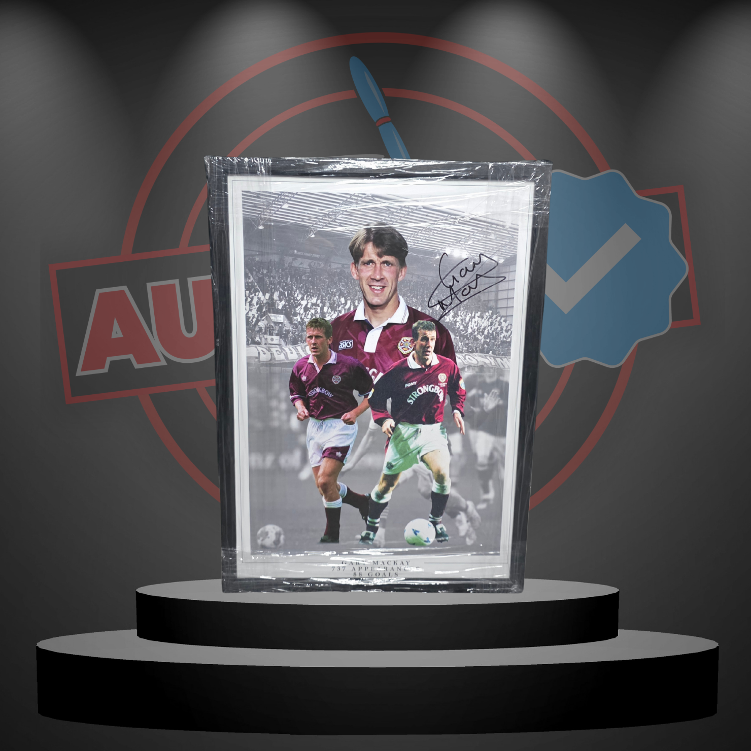 Gary Mackay (Hearts) Signed & Framed Montage