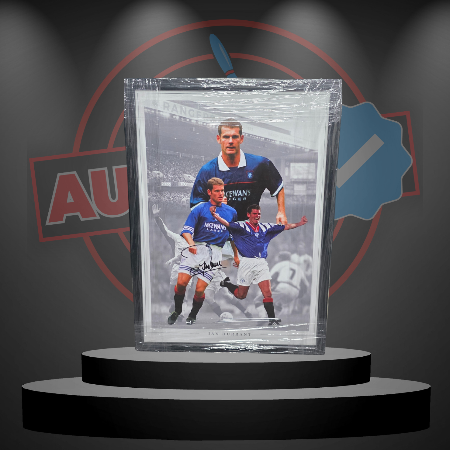 Ian Durrant (Rangers) Signed & Framed Montage