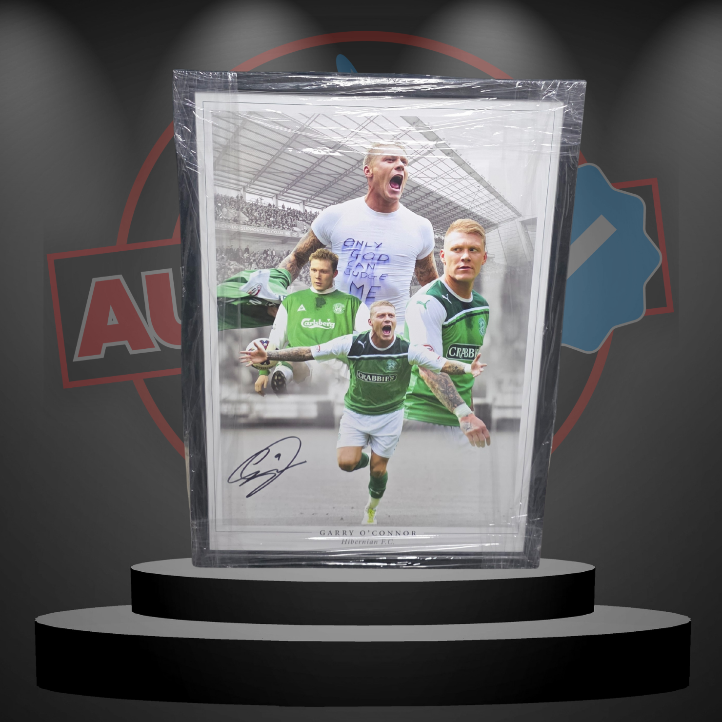 Garry O'Connor (Hibs) Signed & Framed Montage