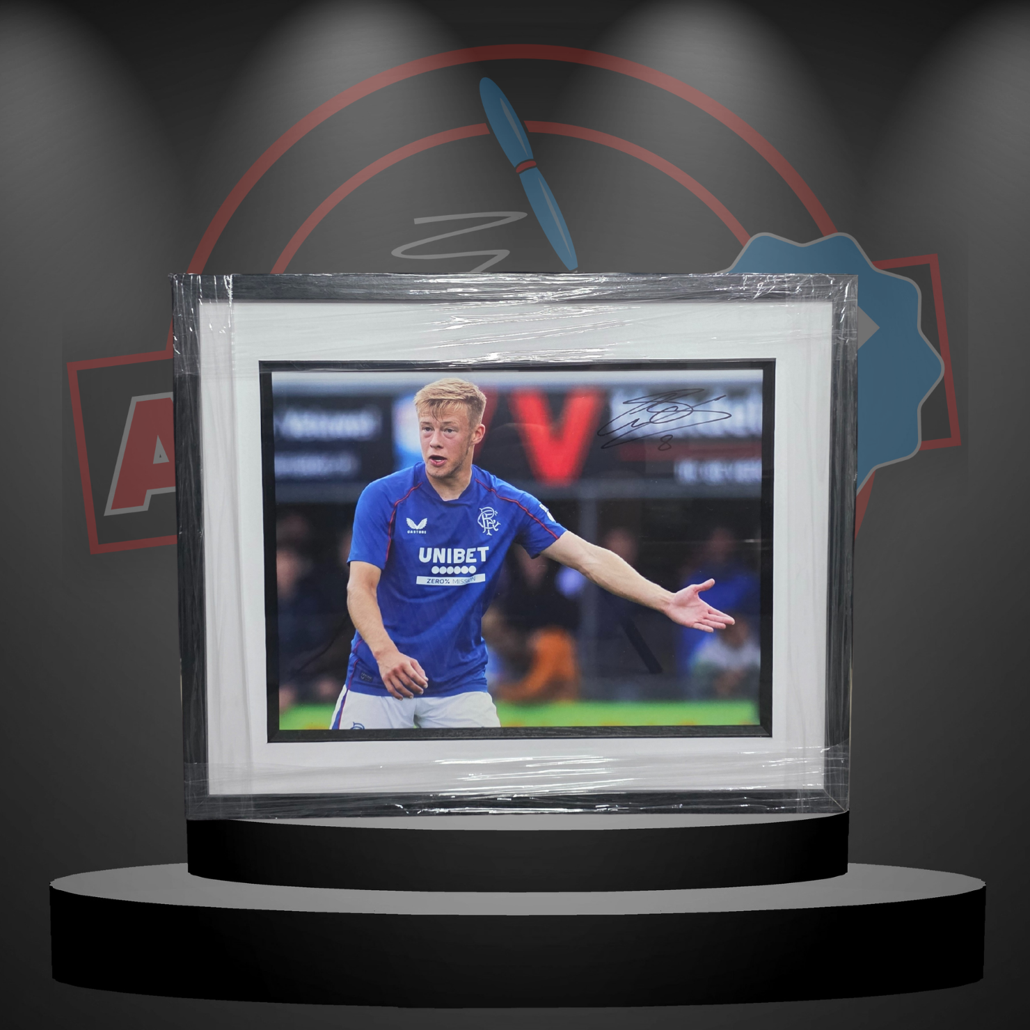 Connor Barron (Rangers) Signed & Framed Photo