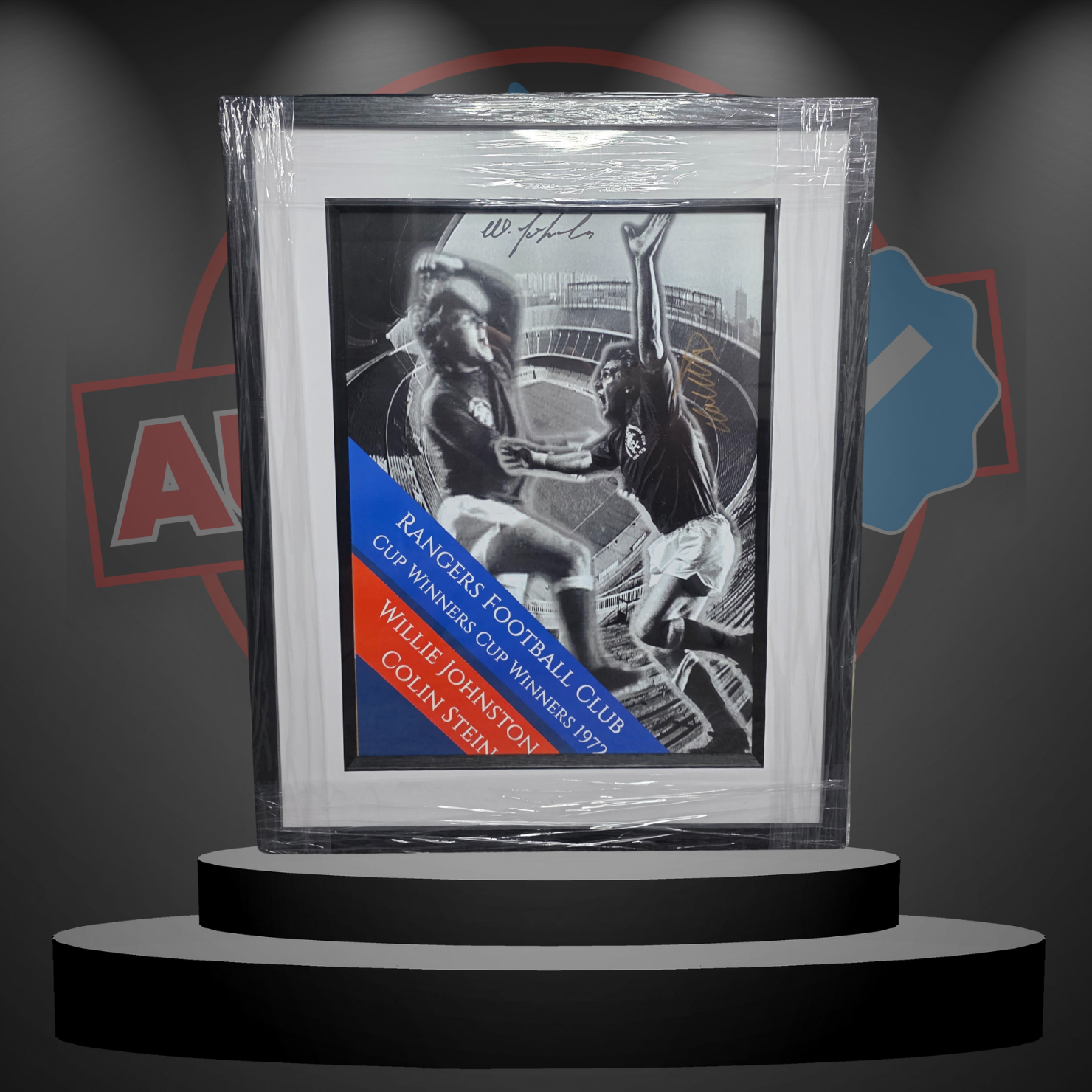 Willie Johnston & Colin Stein (Rangers) Signed & Framed Photo