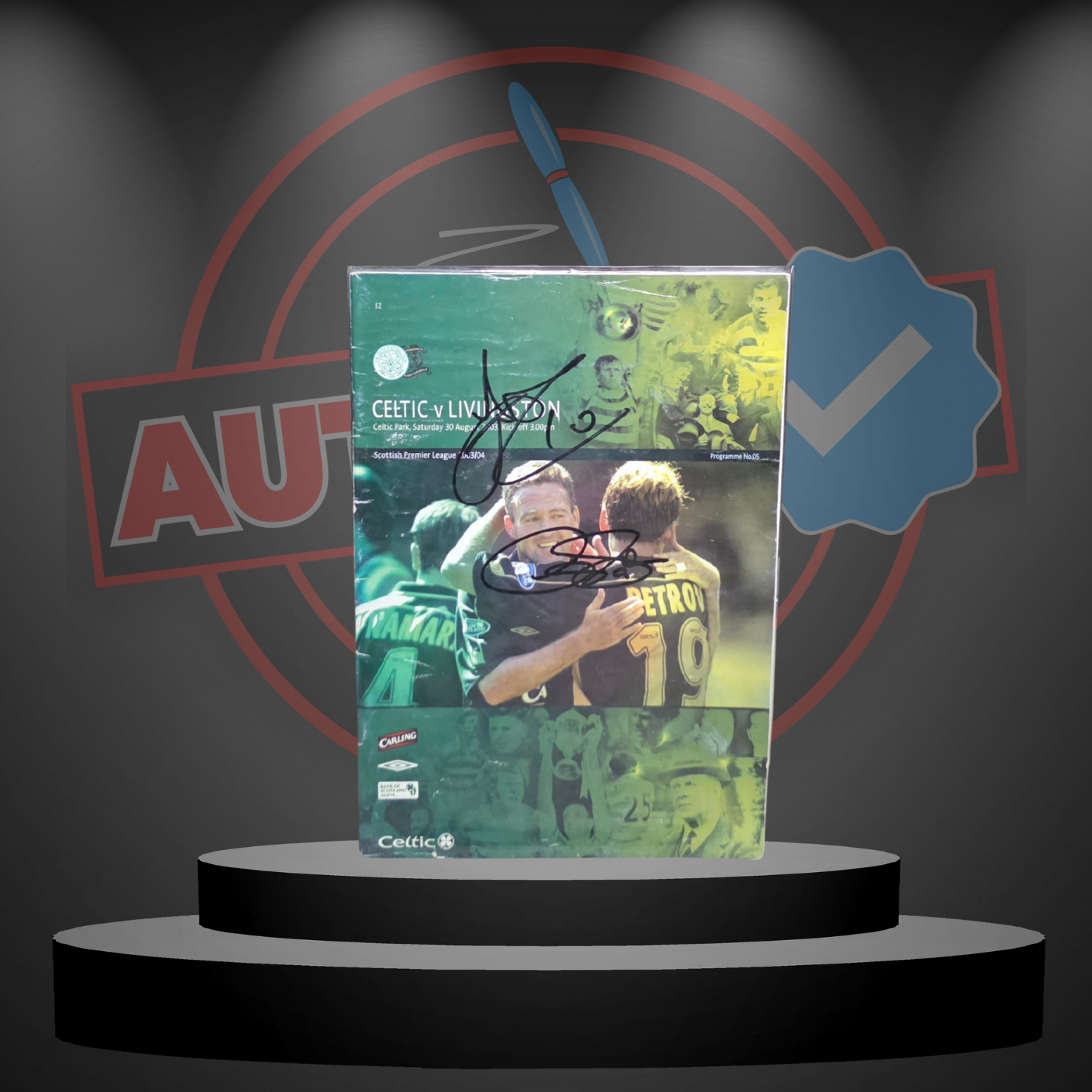 John Hartson & Chris Sutton (Celtic) Signed Match Programme